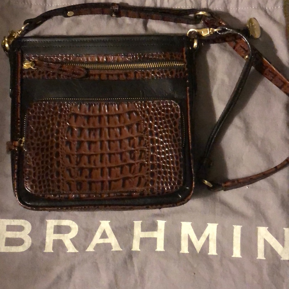 Brahmin black with brown bag